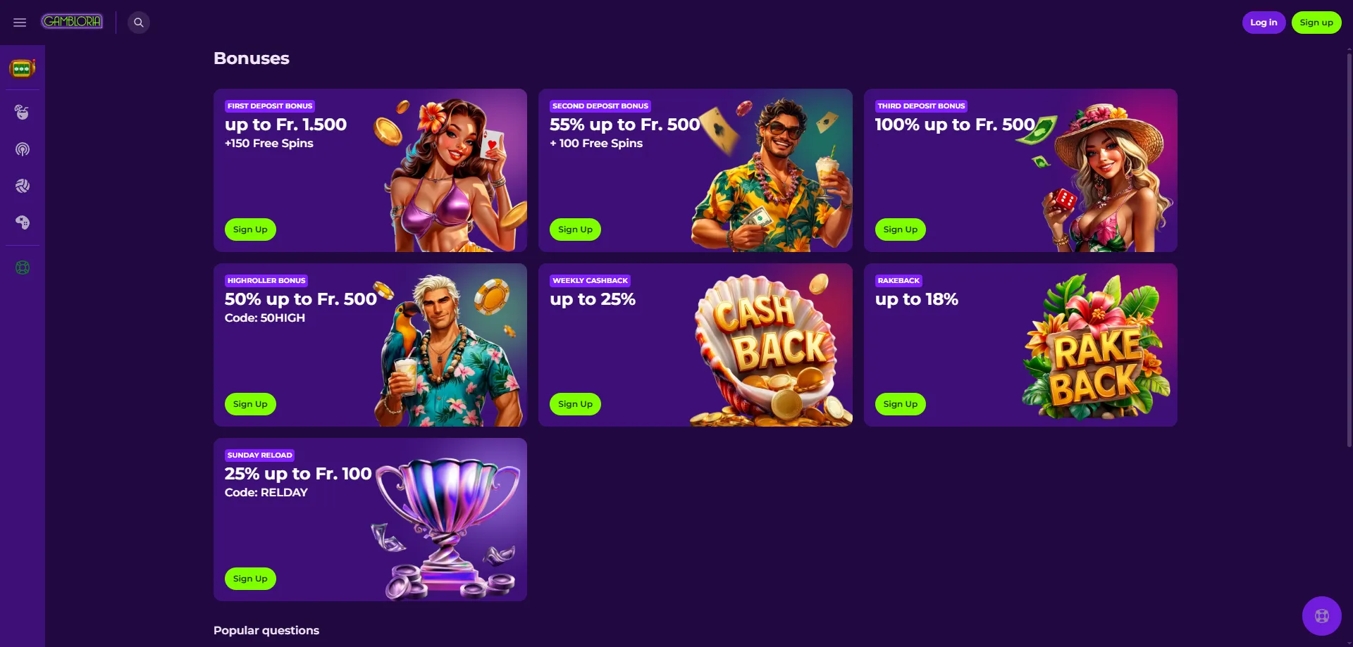 Gambloria Casino VIP-Programm und Treueboni für Österreich